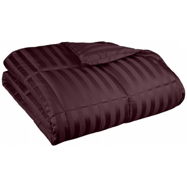 Grand Down All Season Wide Stripes Down Alternative Comforter  Twin/Twin XL-Plum COMFORTER TXL ST-PL (1in)